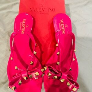 Valentino Garavani Fuchsia Studded Sandals